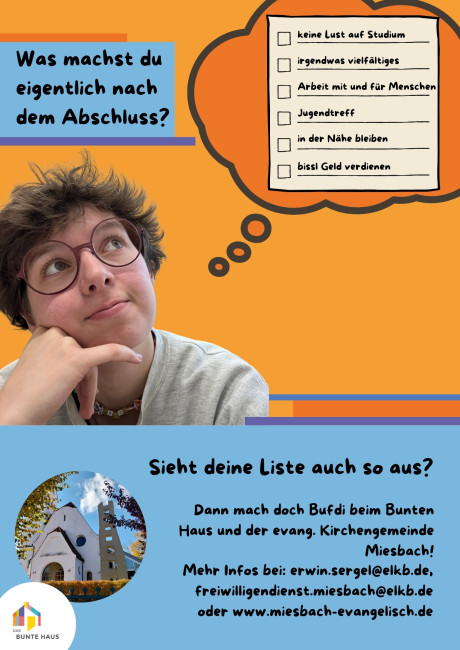 Werbeplakat für die Bufdi Stelle 26-27